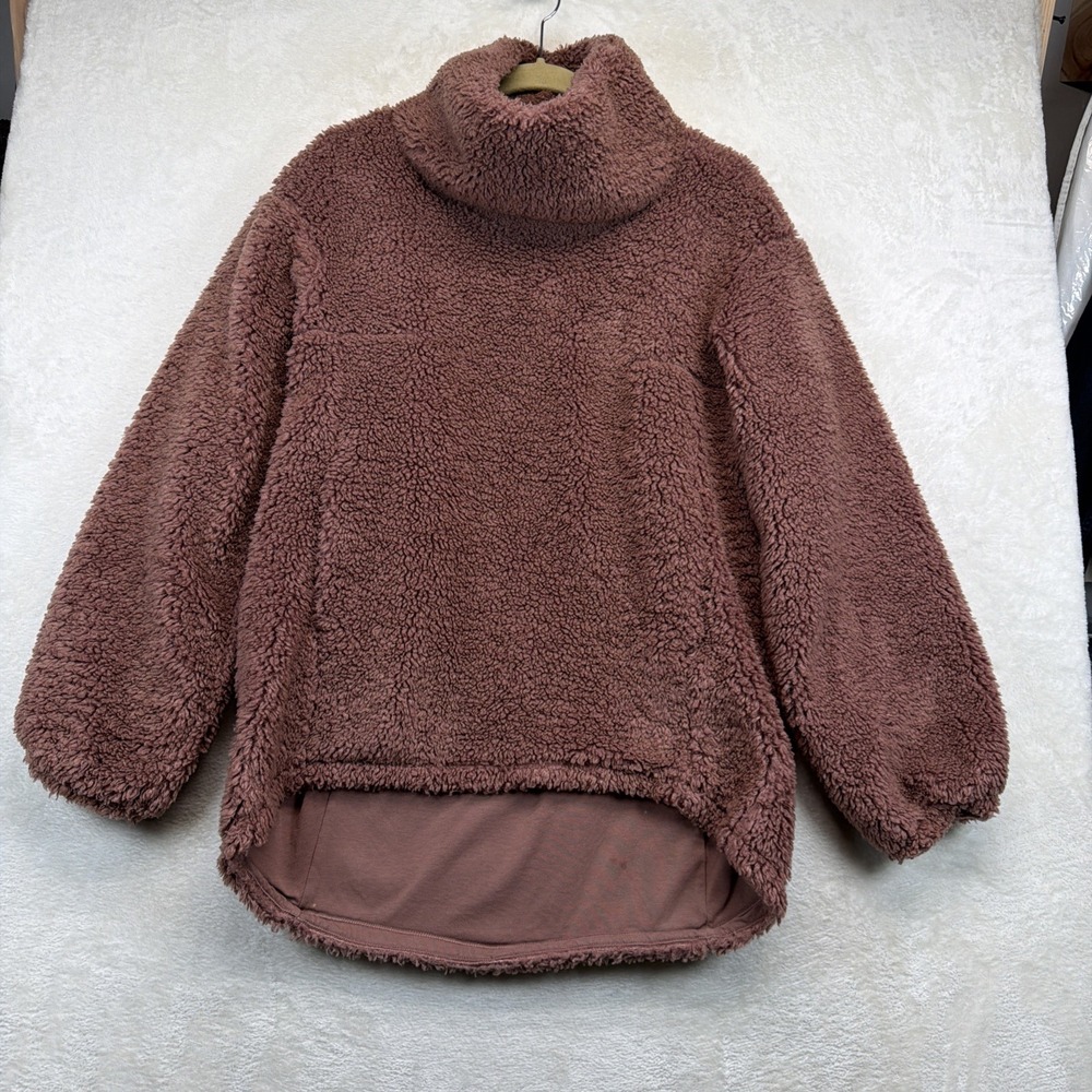 Lululemon Warmth Restore Long Pullover Sherpa Fleece Brown Women's Size 4